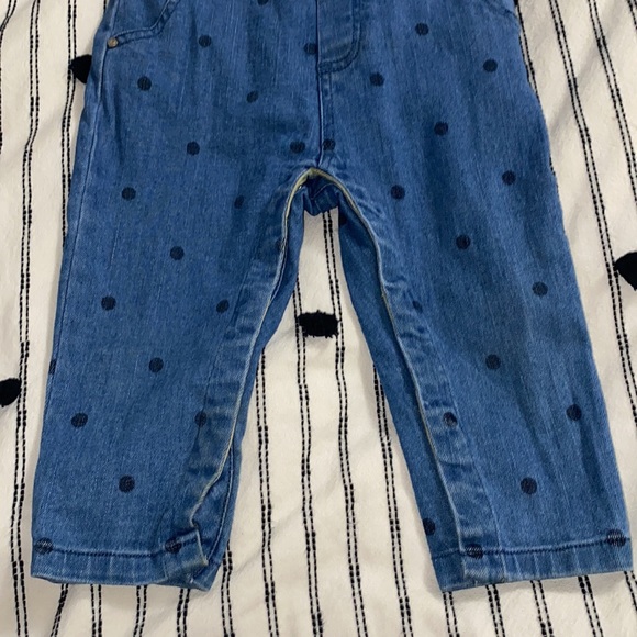 Zara Baby Polka Dot Blue Overalls 18-24 Months - Picture 3 of 7